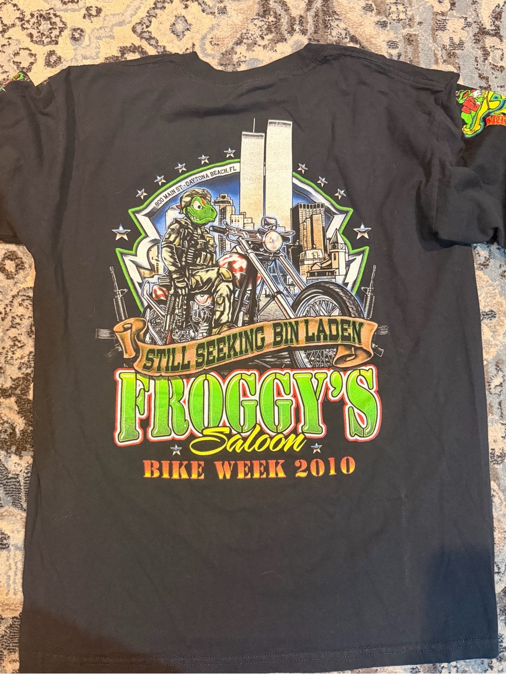 Froggy's Saloon Men's Black Graphic Tee - Bike Week 2010
